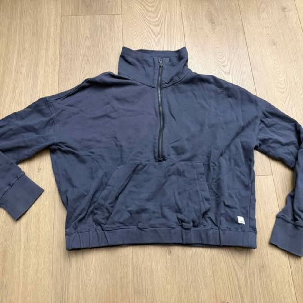 Vuori Half-Zip Pullover Sweatshirt grey blue size s/m